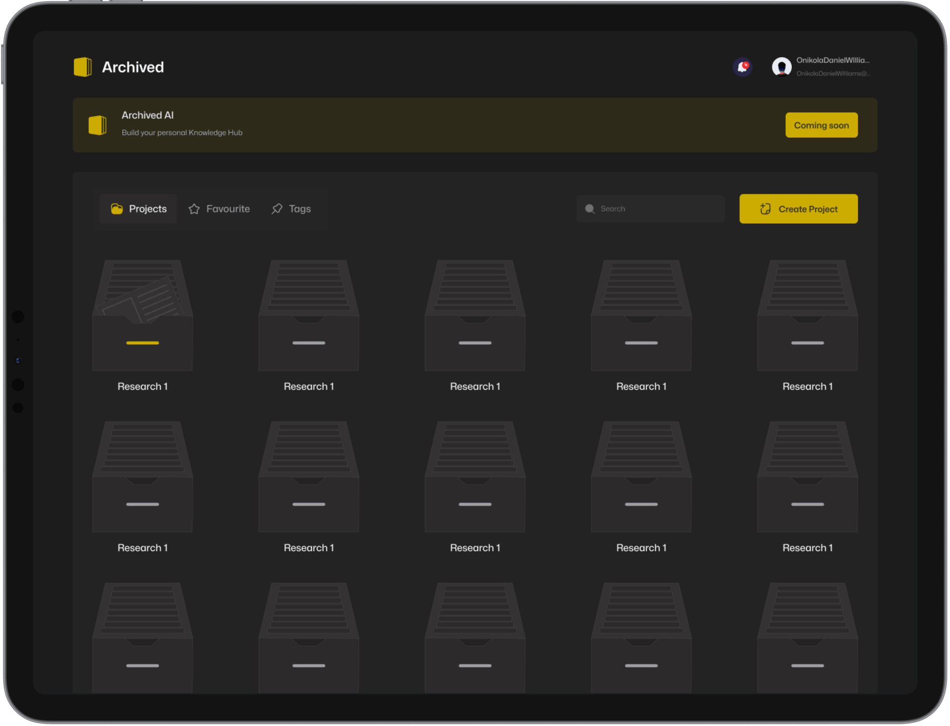 Preview of Archived Dashboard